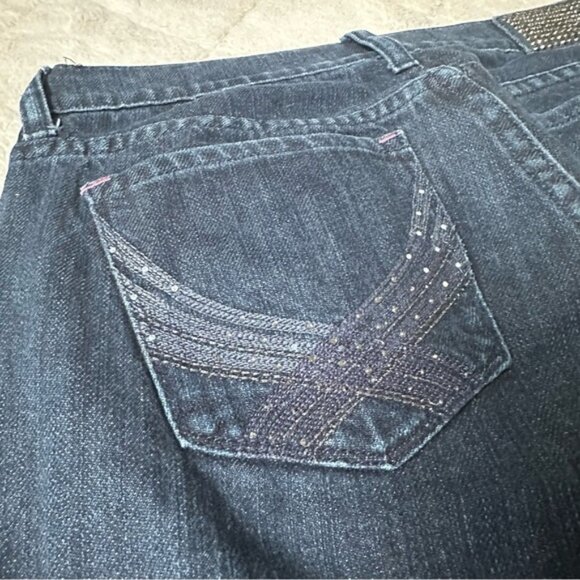 Victoria's Secret PINK | Bling Dark Wash Distressed Skinny Jeans | Size 4 - Picture 6 of 15